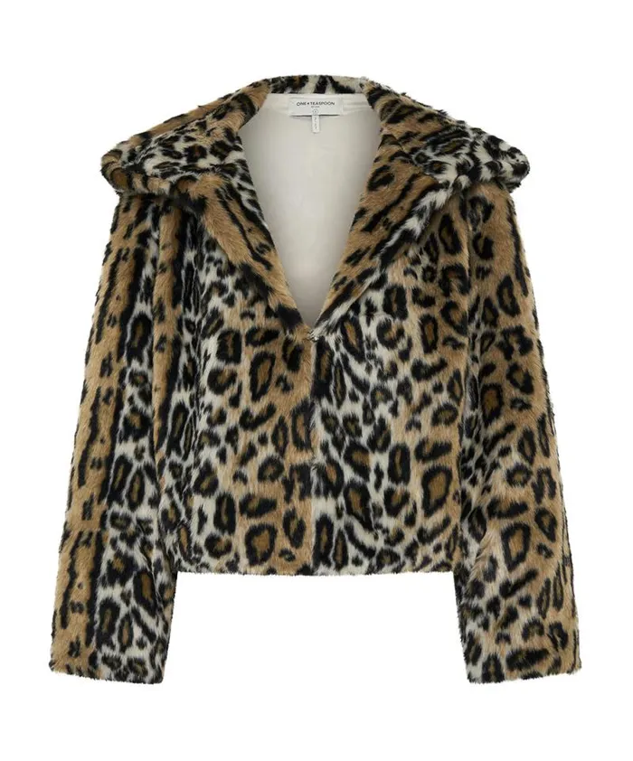 Women FAUX LEOPARD SPLIT HOOD JACKET One Teaspoon Jackets Women FAUX LEOPARD SPLIT HOOD JACKET One Teaspoon Jackets