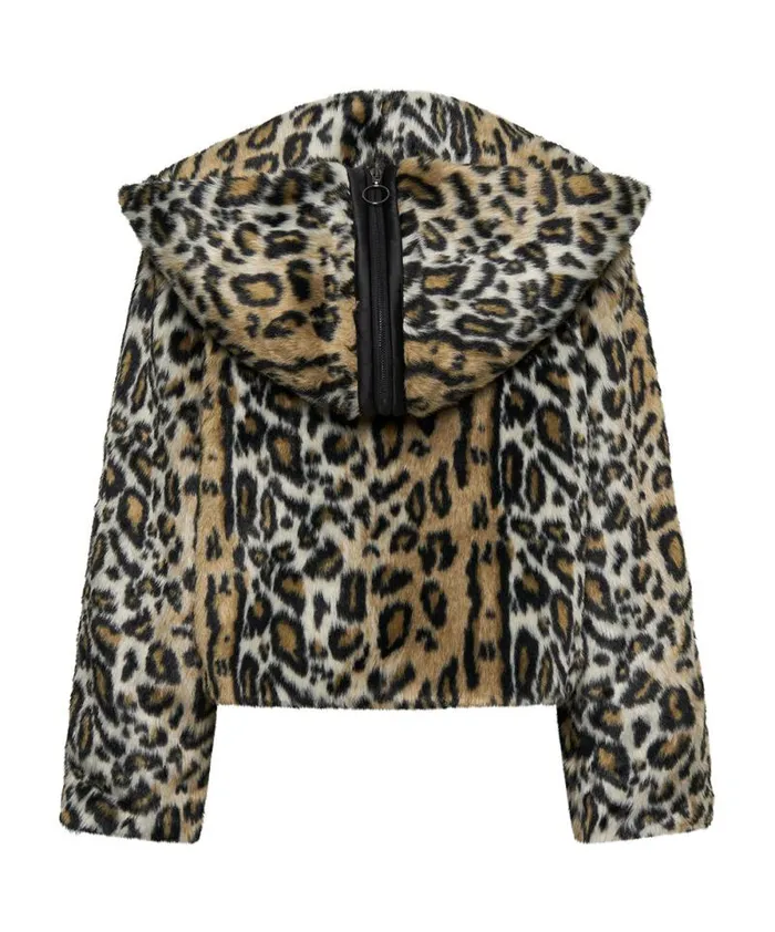 Women FAUX LEOPARD SPLIT HOOD JACKET One Teaspoon Jackets Women FAUX LEOPARD SPLIT HOOD JACKET One Teaspoon Jackets
