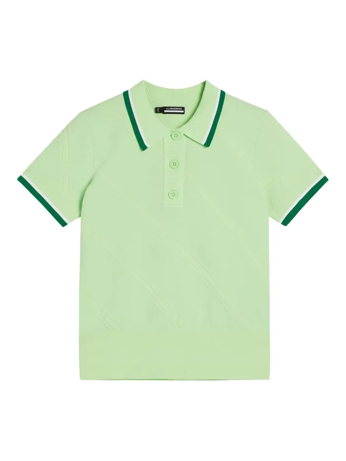 Women Feline Knitted Shirt Patina Green JLindeberg Polo Shirts Women Feline Knitted Shirt Patina Green JLindeberg Polo Shirts