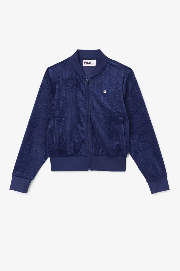 Women Fila Sweatshirts and Hoodies Zenaida Velour Track Jacket Fila Navy