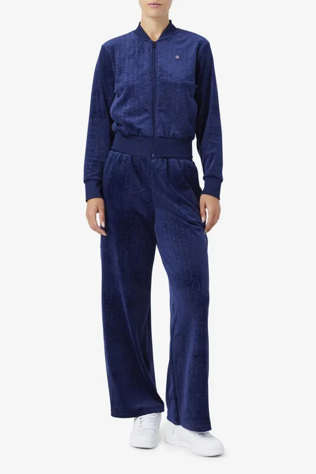 Women Fila Sweatshirts and Hoodies Zenaida Velour Track Jacket Fila Navy Women Fila Sweatshirts and Hoodies Zenaida Velour Track Jacket Fila Navy