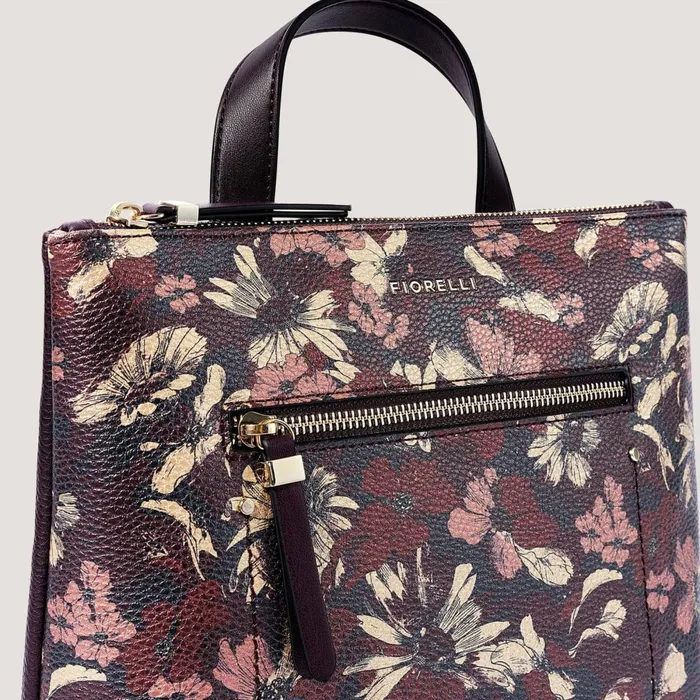 Women Finn Mini Backpack Metallic Floral Print Fiorelli Backpacks