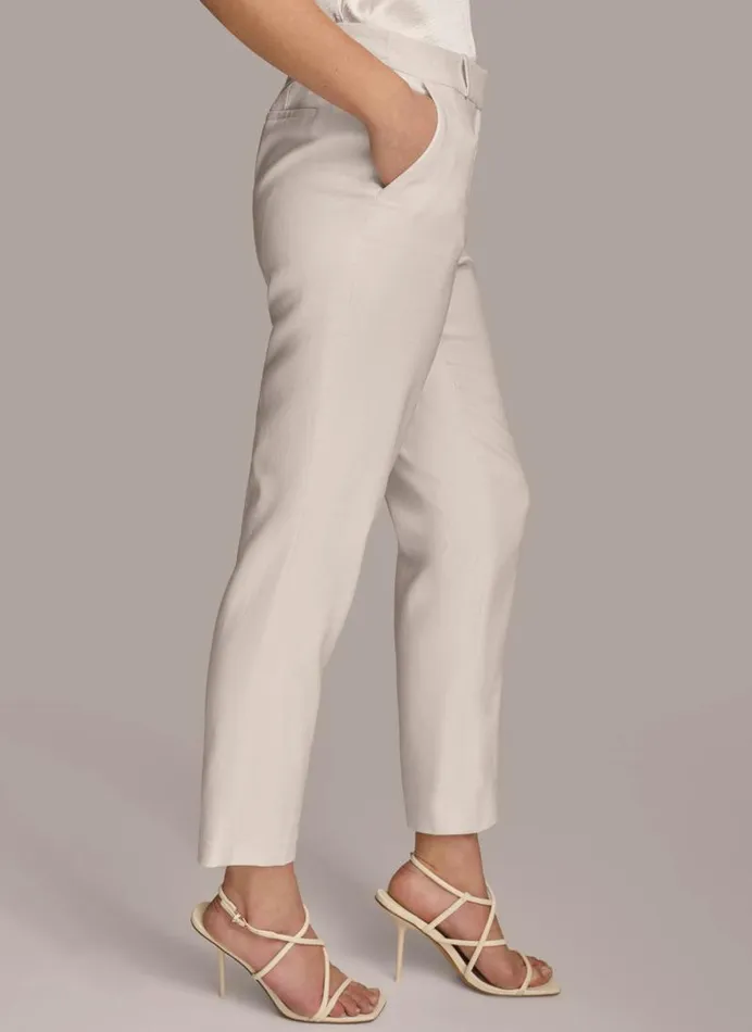 Women FLAT FRONT STRAIGHT PANT Cream Donna Karan New York Pants Women FLAT FRONT STRAIGHT PANT Cream Donna Karan New York Pants