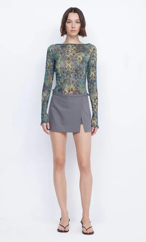 Women FLEUR DE LIS LONG SLEEVE TOP 8211 NOUVEAU BLEUE Bec Bridge Long Sleeve