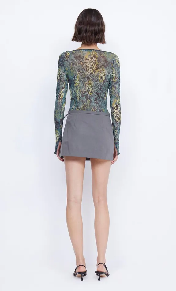 Women FLEUR DE LIS LONG SLEEVE TOP 8211 NOUVEAU BLEUE Bec Bridge Long Sleeve