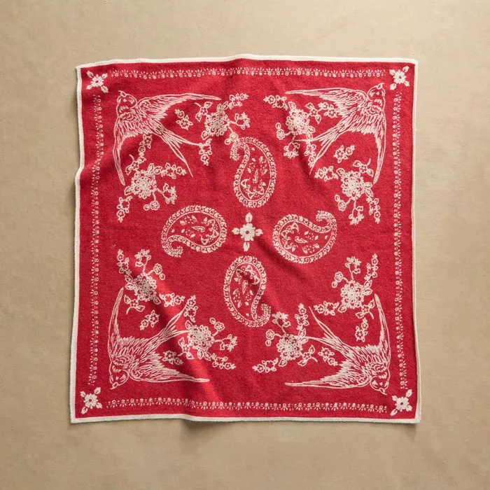 Women Flutter Cashmere Bandana Haute Red Sundance Catalog Scarves and Gloves