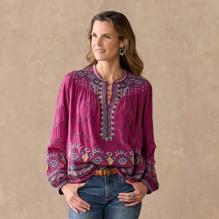 Women Forest Fern Top Rose Wine Sundance Catalog Tops Women Forest Fern Top Rose Wine Sundance Catalog Tops