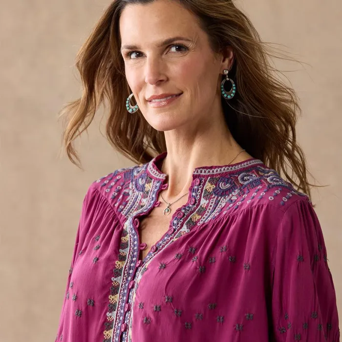 Women Forest Fern Top Rose Wine Sundance Catalog Tops Women Forest Fern Top Rose Wine Sundance Catalog Tops