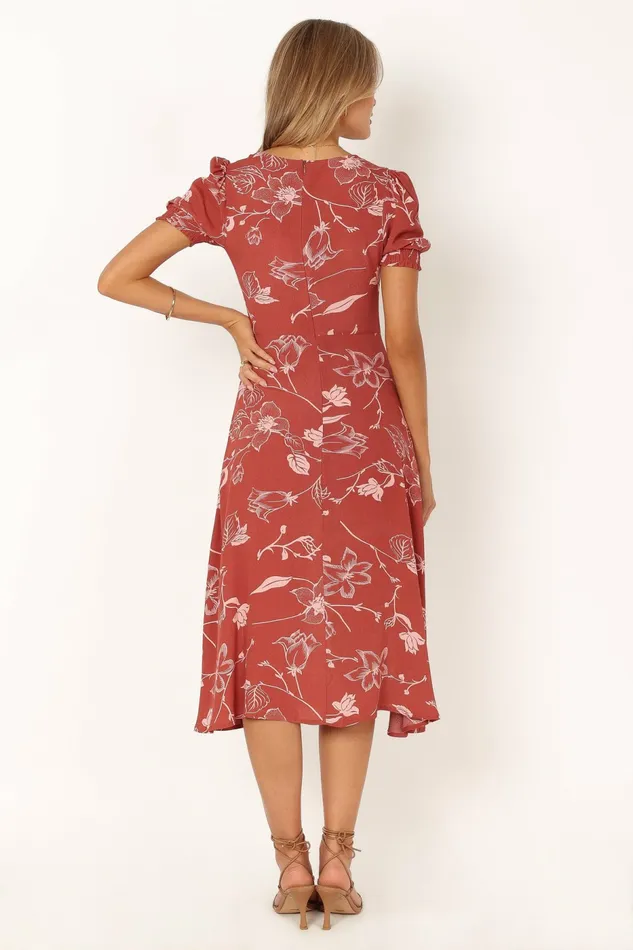 Women Franklin Dress Rust Floral Floral Dresses Petal and Pup
