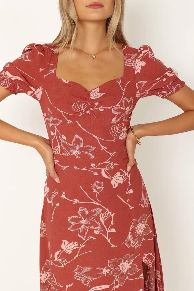 Women Franklin Dress Rust Floral Floral Dresses Petal and Pup