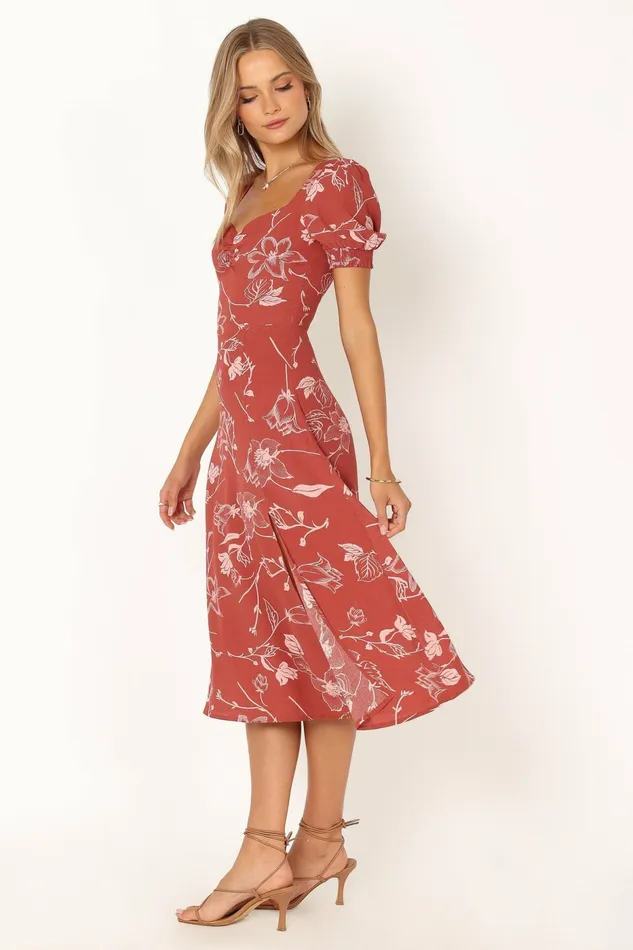 Women Franklin Dress Rust Floral Floral Dresses Petal and Pup