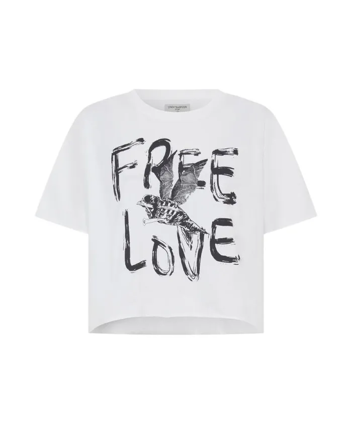 Women FREE LOVE CROPPED TEE One Teaspoon Basic Tees Women FREE LOVE CROPPED TEE One Teaspoon Basic Tees