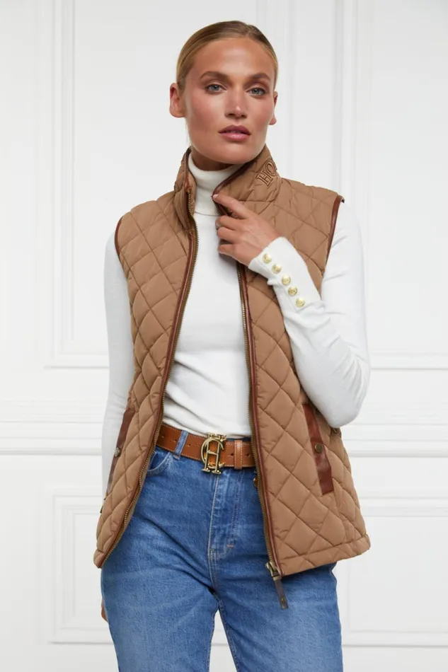 Women Gilets Holland Cooper Country Quilted Gilet Coffee Women Gilets Holland Cooper Country Quilted Gilet Coffee