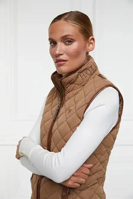 Women Gilets Holland Cooper Country Quilted Gilet Coffee Women Gilets Holland Cooper Country Quilted Gilet Coffee