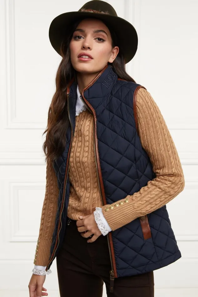 Women Gilets Holland Cooper Country Quilted Gilet Ink Navy