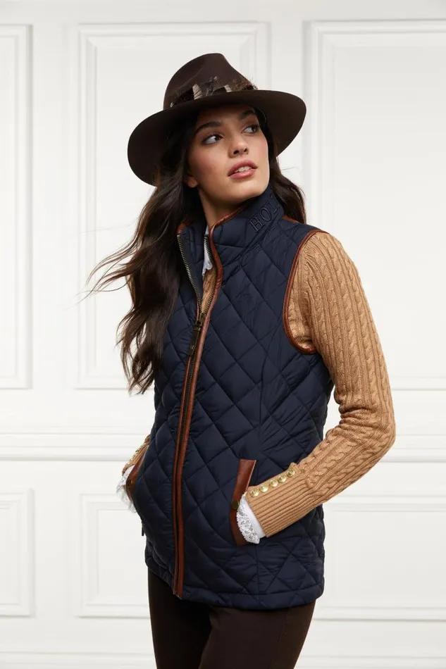 Women Gilets Holland Cooper Country Quilted Gilet Ink Navy Women Gilets Holland Cooper Country Quilted Gilet Ink Navy