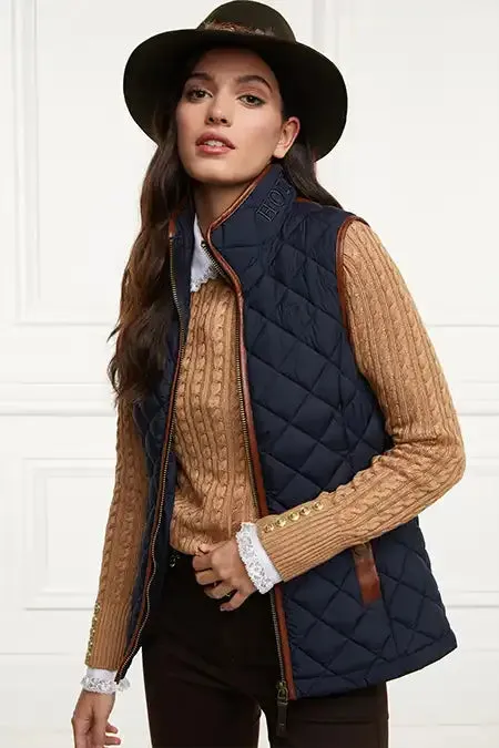 Women Gilets Holland Cooper Country Quilted Gilet Ink Navy Women Gilets Holland Cooper Country Quilted Gilet Ink Navy