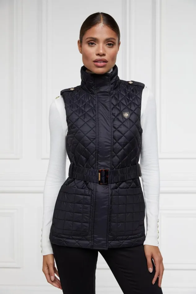 Women Gilets Holland Cooper Juliana Belted Gilet Black