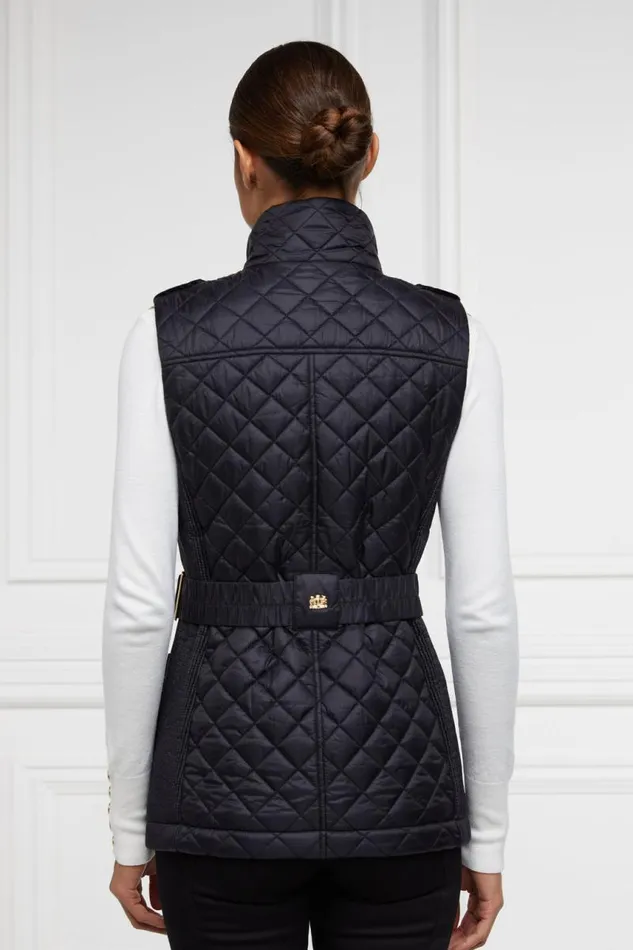 Women Gilets Holland Cooper Juliana Belted Gilet Black Women Gilets Holland Cooper Juliana Belted Gilet Black