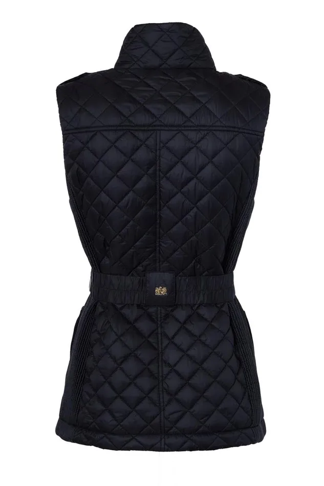 Women Gilets Holland Cooper Juliana Belted Gilet Black Women Gilets Holland Cooper Juliana Belted Gilet Black