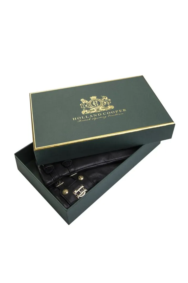 Women Gloves Holland Cooper Monogram Leather Gloves Black Women Gloves Holland Cooper Monogram Leather Gloves Black