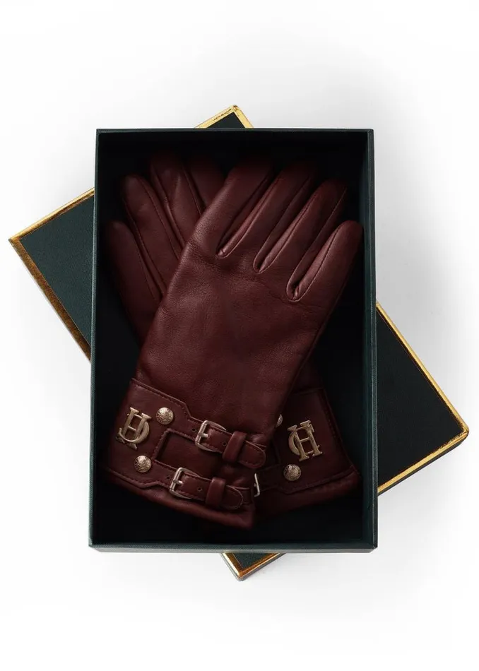 Women Gloves Holland Cooper Monogram Leather Gloves Chocolate Women Gloves Holland Cooper Monogram Leather Gloves Chocolate