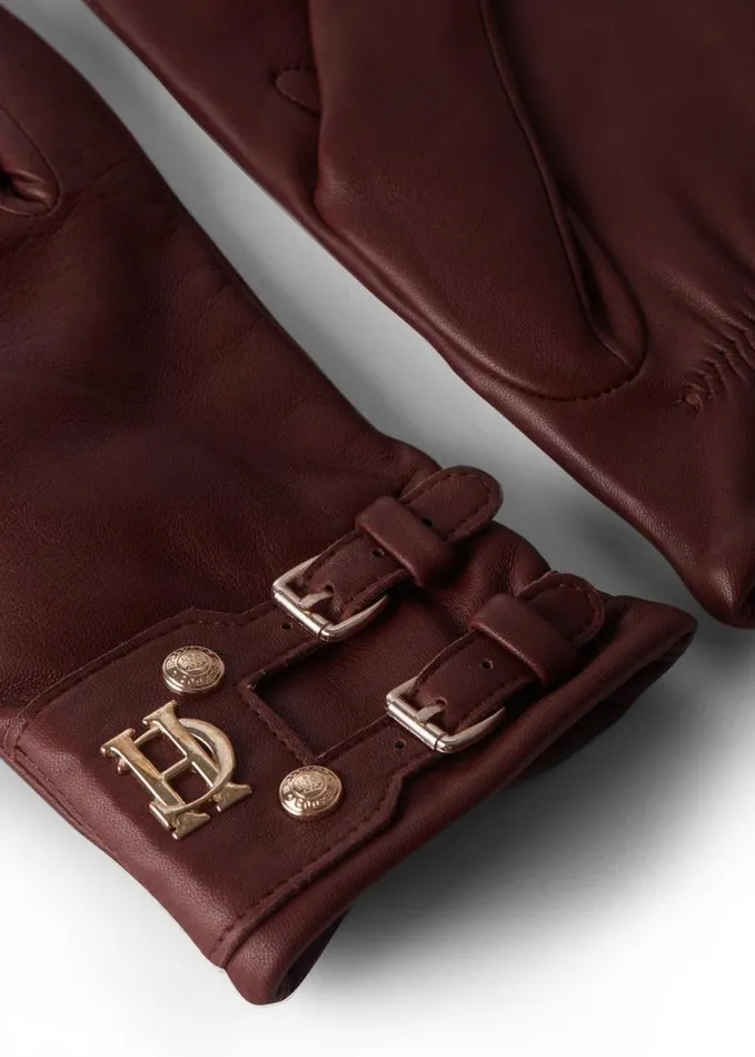 Women Gloves Holland Cooper Monogram Leather Gloves Chocolate Women Gloves Holland Cooper Monogram Leather Gloves Chocolate