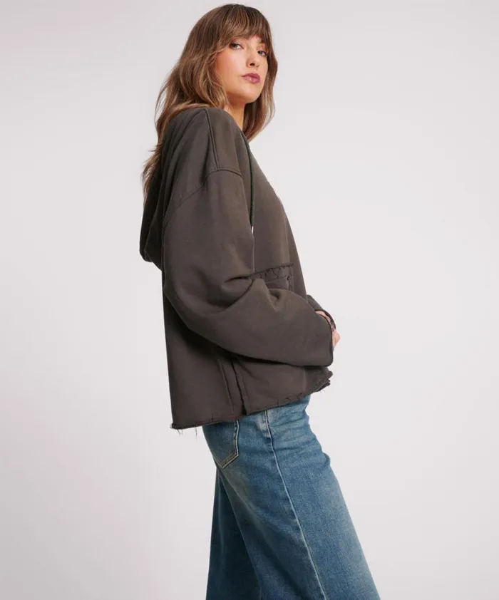 Women GRAFFITI BIRD OVERSIZED POCKET HOODIE One Teaspoon Hoodies And Sweats