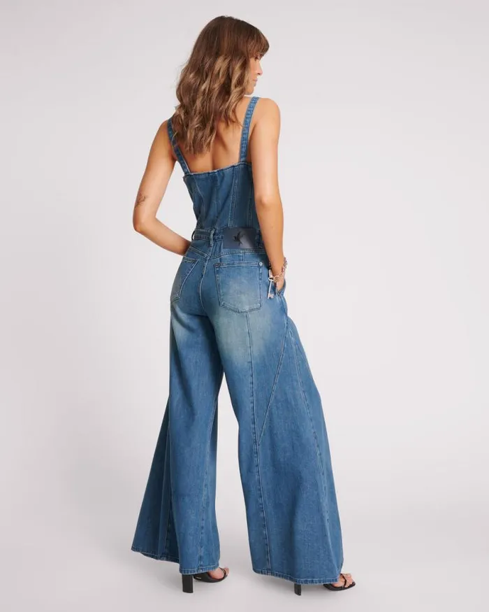 Women GRITTY BLUE FREIDA FIT N FLARE DENIM JUMPSUIT One Teaspoon Denim Jumpsuits Women GRITTY BLUE FREIDA FIT N FLARE DENIM JUMPSUIT One Teaspoon Denim Jumpsuits