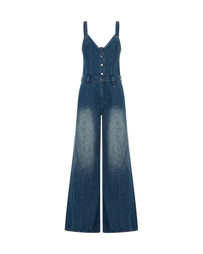 Women GRITTY BLUE FREIDA FIT N FLARE DENIM JUMPSUIT One Teaspoon Denim Jumpsuits Women GRITTY BLUE FREIDA FIT N FLARE DENIM JUMPSUIT One Teaspoon Denim Jumpsuits