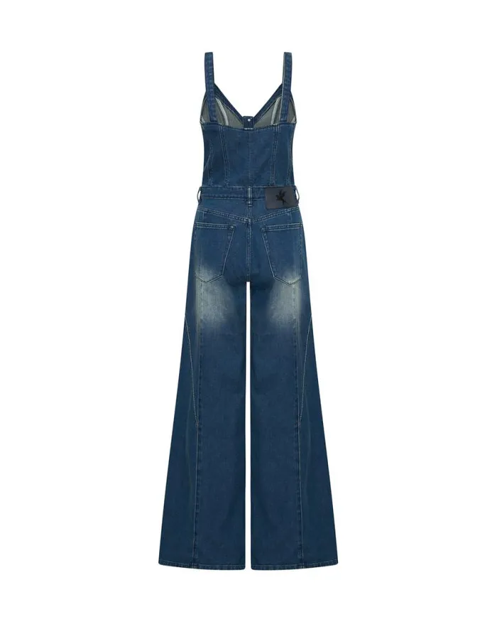 Women GRITTY BLUE FREIDA FIT N FLARE DENIM JUMPSUIT One Teaspoon Denim Jumpsuits Women GRITTY BLUE FREIDA FIT N FLARE DENIM JUMPSUIT One Teaspoon Denim Jumpsuits