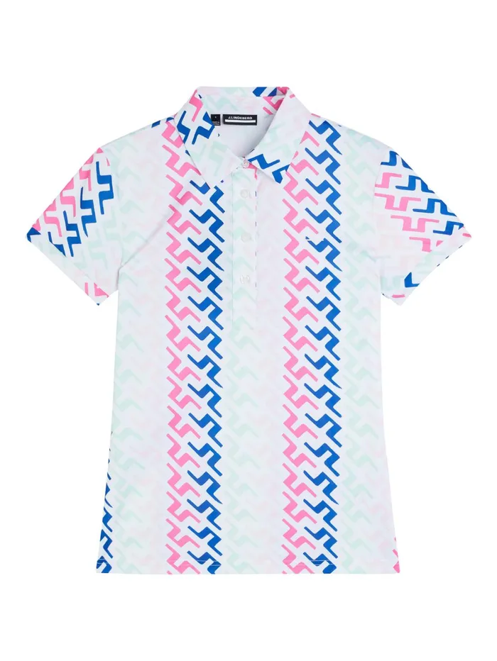 Women Hailey Print Polo Pink Painted Bridge JLindeberg Polo Shirts Women Hailey Print Polo Pink Painted Bridge JLindeberg Polo Shirts