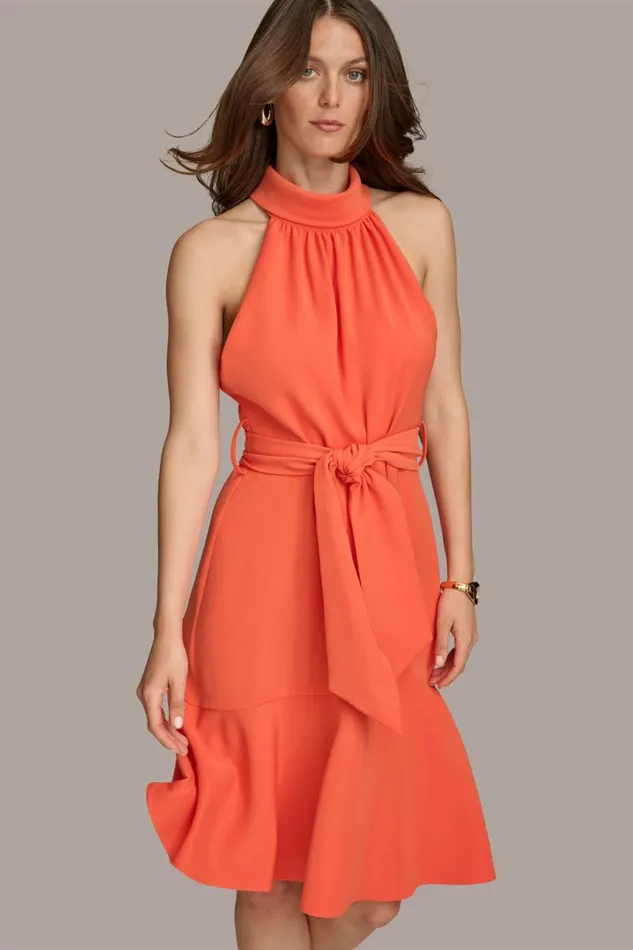 Women HALTER NECK A LINE DRESS WITH BELT Heat Donna Karan New York Dresses And Jumpsuits Women HALTER NECK A LINE DRESS WITH BELT Heat Donna Karan New York Dresses And Jumpsuits
