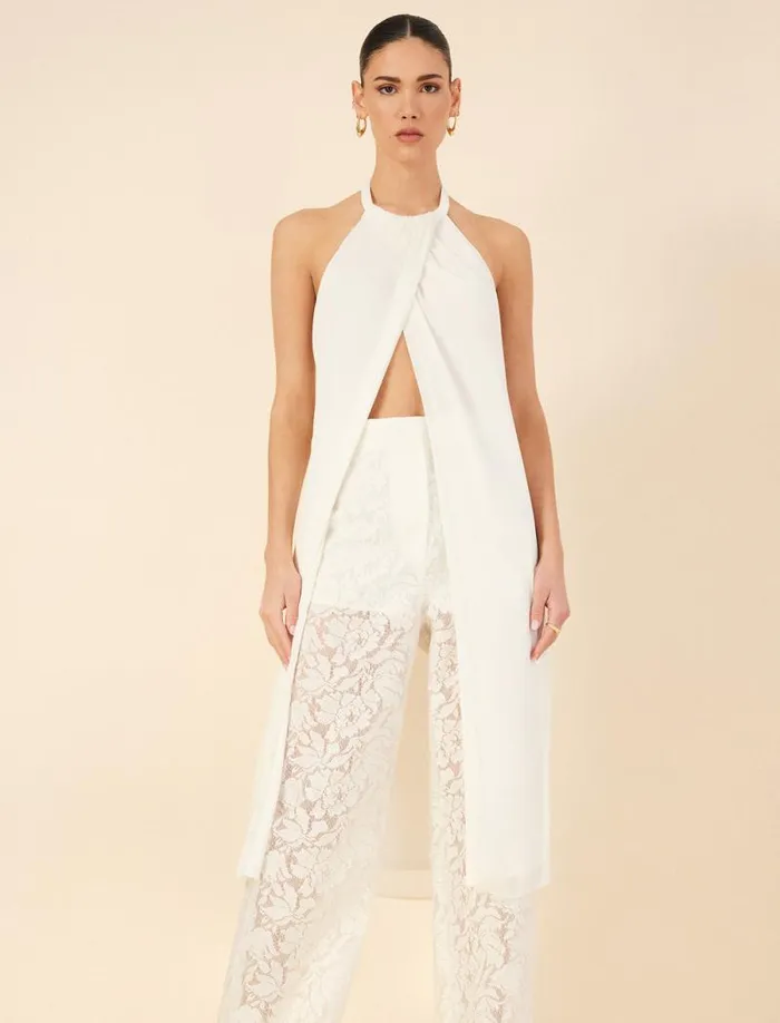 Women Halter Tunic Top Gardenia BCBG Tops Women Halter Tunic Top Gardenia BCBG Tops
