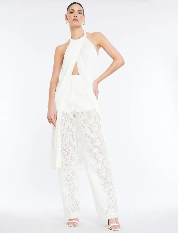 Women Halter Tunic Top Gardenia BCBG Tops Women Halter Tunic Top Gardenia BCBG Tops