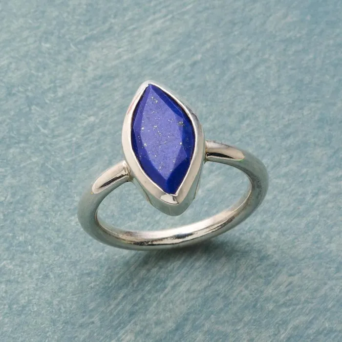Women Hand Forged Lapis Ring Sundance Catalog Rings