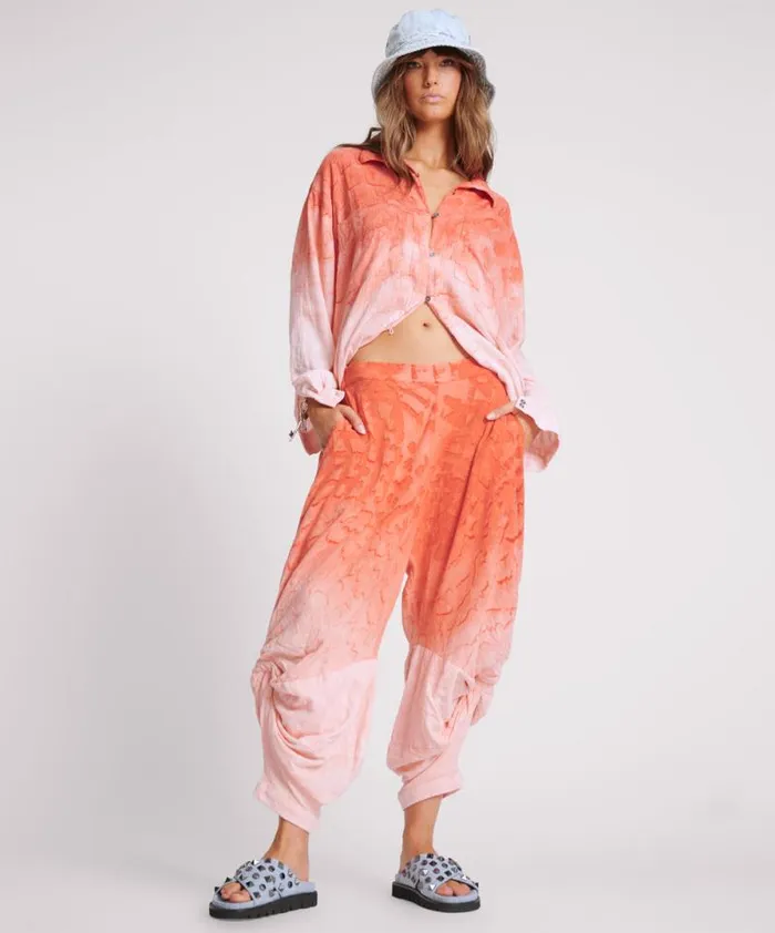 Women HAND PAINTED SUNSET MUSLIN GYPSY PANT One Teaspoon Bottoms