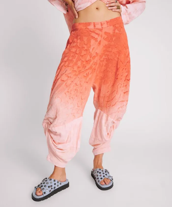 Women HAND PAINTED SUNSET MUSLIN GYPSY PANT One Teaspoon Bottoms