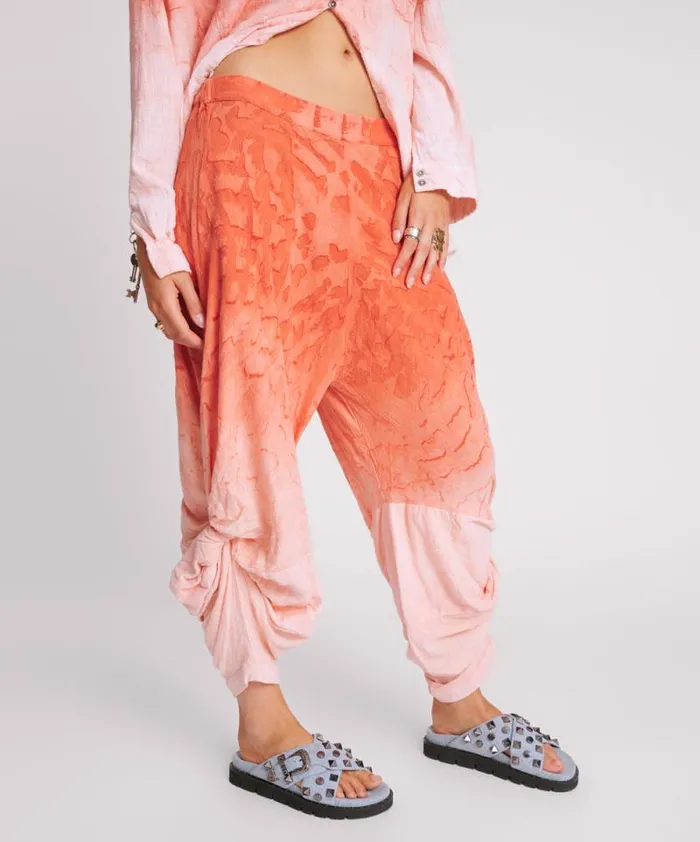 Women HAND PAINTED SUNSET MUSLIN GYPSY PANT One Teaspoon Bottoms