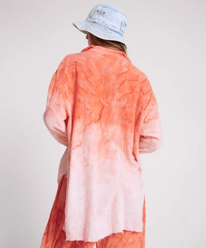 Women HAND PAINTED SUNSET MUSLIN LONGLINE SHIRT One Teaspoon Shirts Women HAND PAINTED SUNSET MUSLIN LONGLINE SHIRT One Teaspoon Shirts