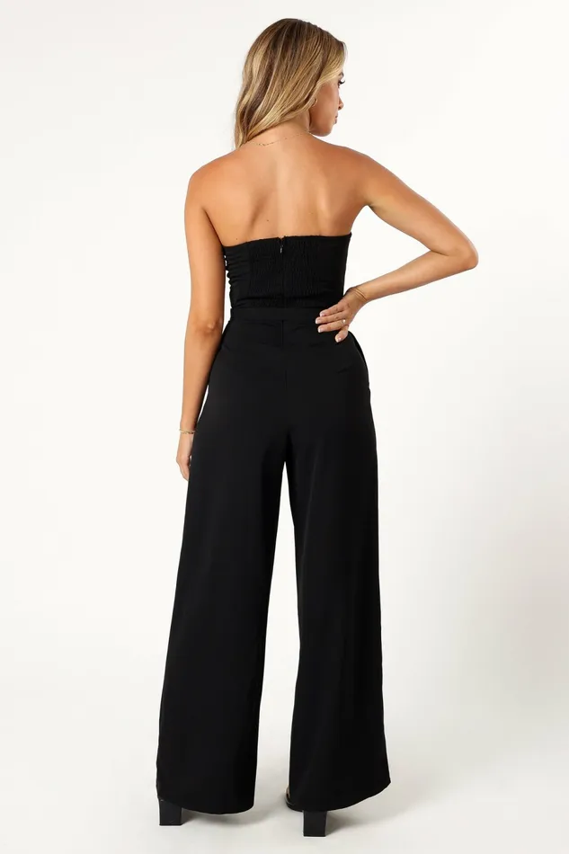 Women Hansen Strapless Jumpsuit Black Jumpsuits and Rompers Petal and Pup