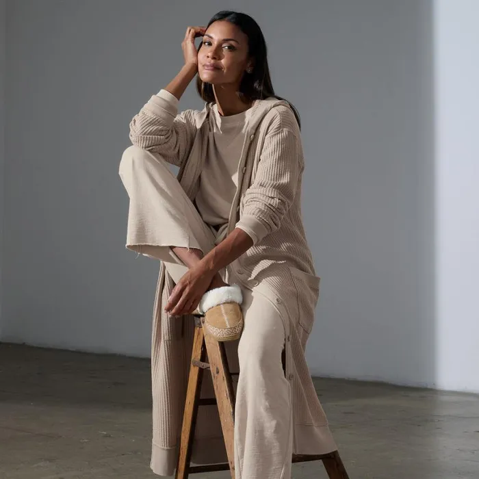 Women Helene Waffle Cardigan Sand Sundance Catalog Sweaters