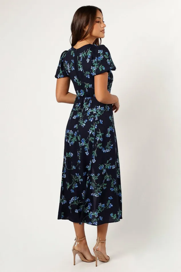 Women Hendrix Midi Dress Midnight Blues Floral Dresses Petal and Pup