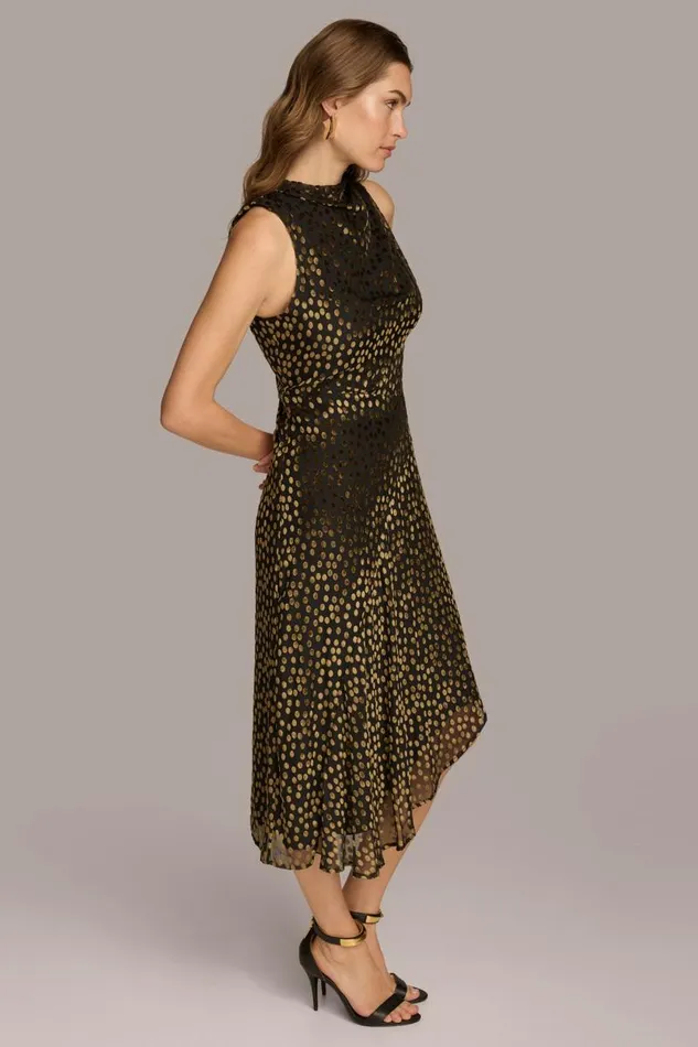 Women HIGH COWL NECK DRESS Blackgold Multi Donna Karan New York Dresses And Jumpsuits Women HIGH COWL NECK DRESS Blackgold Multi Donna Karan New York Dresses And Jumpsuits