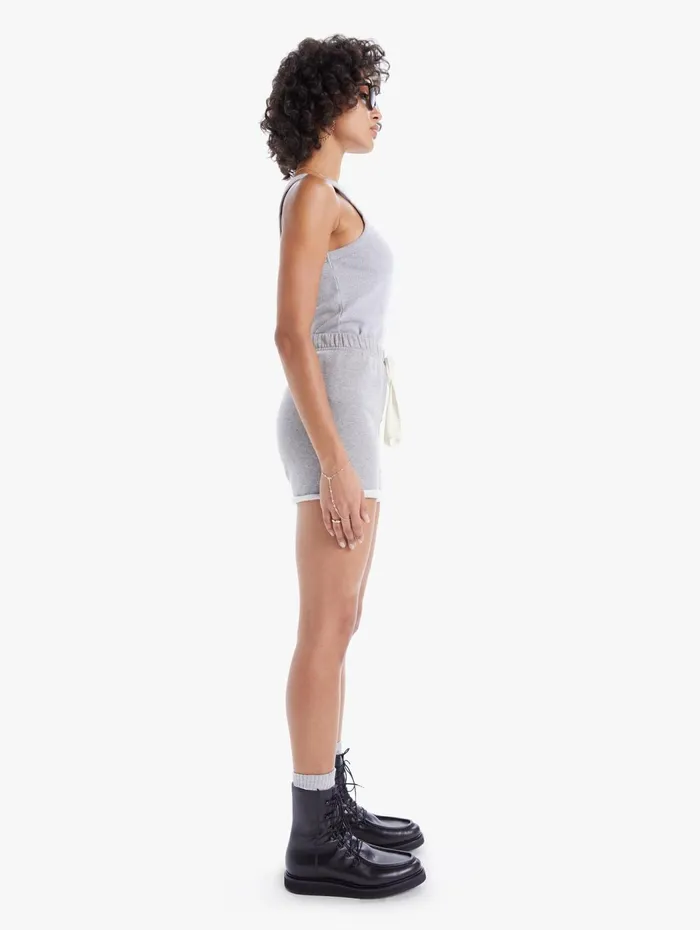 Women High Rise Mother Denim The Bender Short Fray Open Grey