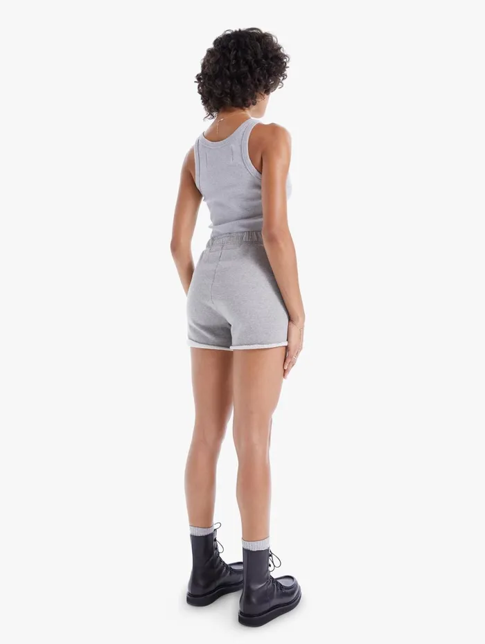 Women High Rise Mother Denim The Bender Short Fray Open Grey