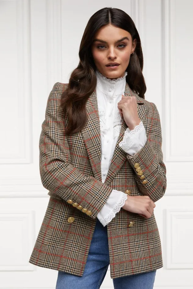 Women In Stock Tailoring Holland Cooper Double Breasted Blazer Orange Windsor