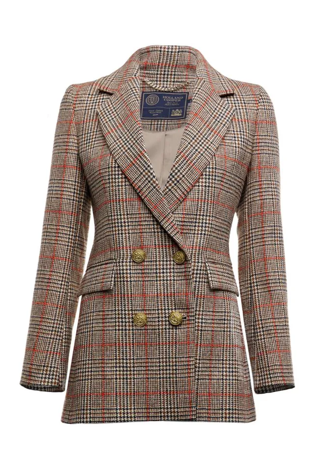 Women In Stock Tailoring Holland Cooper Double Breasted Blazer Orange Windsor
