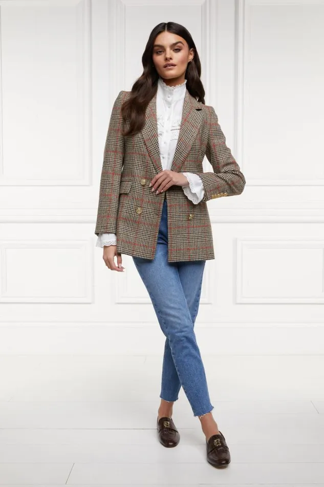 Women In Stock Tailoring Holland Cooper Double Breasted Blazer Orange Windsor