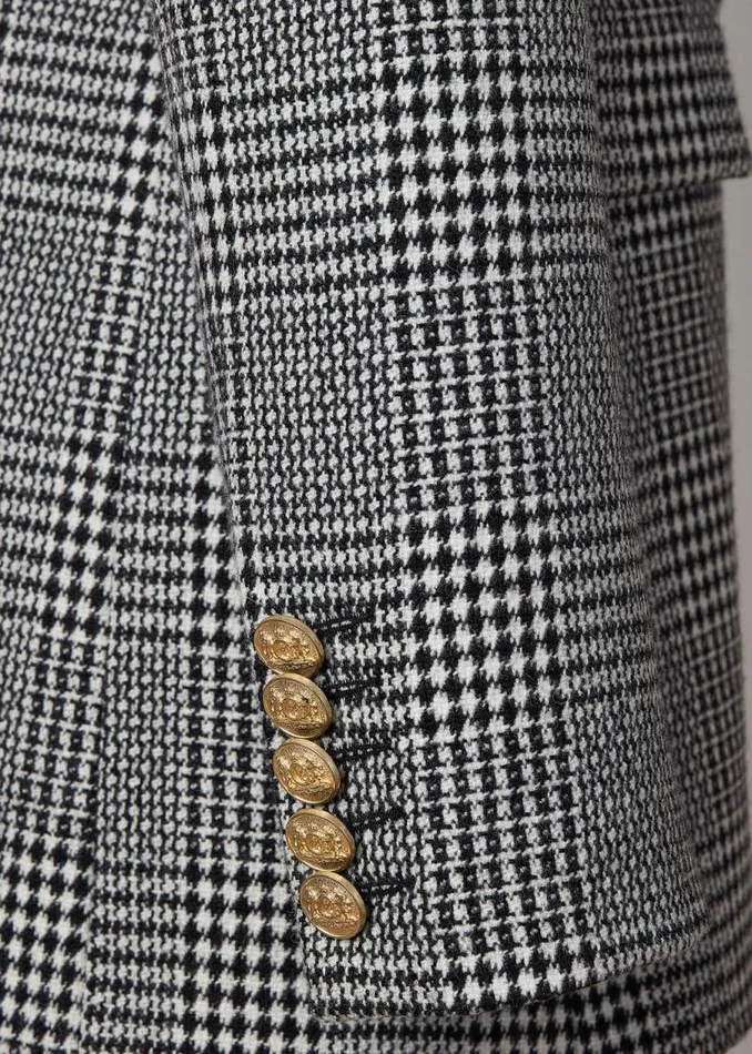 Women In Stock Tailoring Holland Cooper Double Breasted Blazer Prince Of Wales Mono